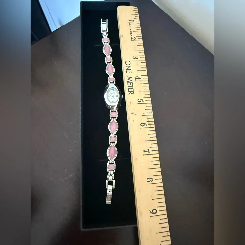 BADAVICI New Quartz Watch Original Box stainless steel Pink‎ Cabochons Links